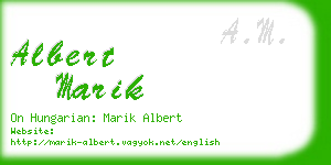 albert marik business card